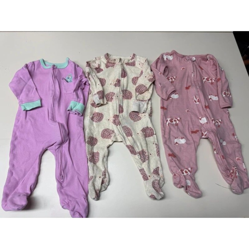 Baby Sleeper Pajama Lot 6-9M 9M Bluey Carter's Old Navy Burt's Bees 5 Pc